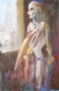 L'attesa - Olio su cartone telato 25x35  